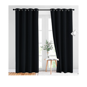 NICETOWN Black Out Curtains for Bedroom 84 inches Long - Light Reducing Thermal Insulated Solid Grommet Curtains/Panels/Drapes for Living Room (Set of 2, W52 x L84)