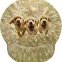 Cute Dog Mouse Pads for Desk, Golden Retriever Ergonomic Mouse Pad with Wrist Rest, Gaming Mouse Pad with Wrist Support, Funny Mouse Pads for Desk, Computer Mousepad with Non-Slip Pain Relief PU Base