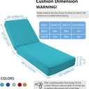 Outdoor Chaise Lounge Cushion 80"x26"x6", Waterproof 6" Extra Thickness Lounge Cushion with Removable Cover, Patio Lounge Chair Cushions for Outdoor Furniture, Lake Blue