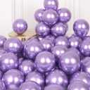 AULE Metallic Purple Balloons 5 inch 50 Pcs Dark Purple Latex Balloons Chrome Helium Shiny Thicken Balloon Perfect Party Decoration for Wedding Birthday Baby Shower Graduation Christmas Carnival