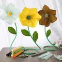 Gilprop 116 Pcs Crepe Paper Flower Stem DIY Kits Set, Include 9.8 x 98 in Crepe Paper Sheet 14.76 Ft Floral Iron Wire for Flower Making Birthday Parties Weddings Festival Decor(White and Yellow)