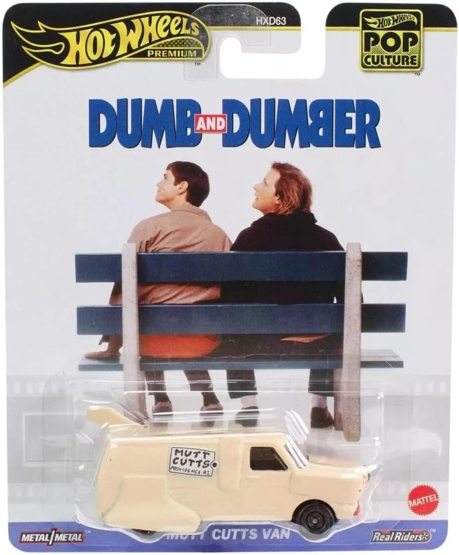 Hot Wheels Premium Pop Culture Dumb and Dumber Mutt Cutts Van, Die-Cast Metal Collection, Real Riders JBL80