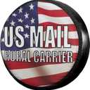 Foruidea Us Mail Rural Carrier Spare Tire Cover Dust-Proof Wheel Tire Cover Fit Trailer, RV, SUV and Many Vehicle 15 Inch