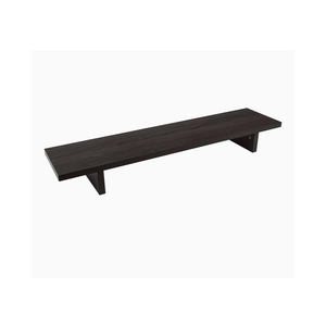 Desky Monitor Stand – Burnished Wood Desktop Riser with Matching Timber Legs, Ergonomic Screen Elevation, Integrated Cable Port