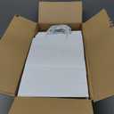 RACETOP White Paper Bags with Handles Bulk 8"x4.5"x10.8" 100Pcs Gift Bags Medium Size, White Gift Bags with Handles, Gift Bag Bulk for Retail, Party, Shopping, Merchandise