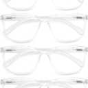 Large Reading Glasses Mens Oversized Wide Readers 1.50 Lightweight Clear Magnifying Cheaters for Men W/Big Head 4 Pack