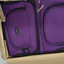 U.S. Traveler Rio Lightweight Softside Rolling Carry-on Suitcase, 2-Wheel Set, Purple Purple, 21"/14"