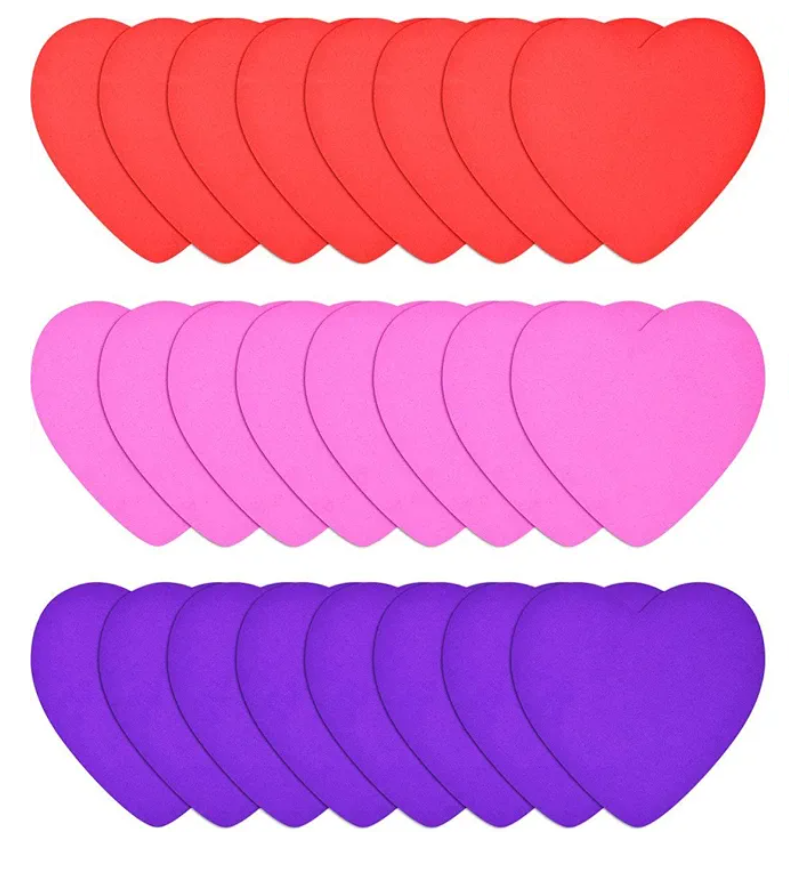 Boao 32 Pieces Valentines Day Foam Hearts Valentine Craft Foam Hearts Shape for Valentines Day DIY Craft Party Decorations, 4 Colors