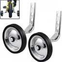 Training Wheels Little World Heavy Duty Rear Bicycle Stabilizers Mounted Kit Compatible for Bikes of 14 16 18 Inch, 1 Pair-Stronger Version (silver)