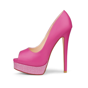 MERUMOTE Women's Platform Stiletto Heels Shoes Peep Toe Pumps 6 inch Heels for Dress Wedding Party 10