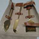 Cheese Knife Set for Charcuterie Board  3-Piece Gold Stainless Steel Cheese Knives with Leather Pouch  Elegant Charcuterie Tools, Utensils Set