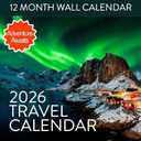 2026 Travel Inspiration Wall Calendar | 12" x 24" Beautiful Scenic Photos From Around The World Every Month, Large Pretty Hanging Vacation Landscape Picture Gift For Women and Men