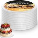 10Pcs Cake Drums 8 Inch, Cake Boards 8In,White Cake Drums Round 8 Inches Cake Boards with 1/2-Inch Thick Smooth Edges for Multi Tiered Birthday Wedding Party Cakes Drum Board (8inch/10pcs)