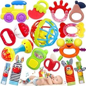 Baby Rattles 06 Months: Baby Toys Rattles for Babies 612 Months Infant Toys 03 Months Newborn Toys Teething Toys 36 Months  Baby Rattle Socks Baby Gifts for Boy Girl