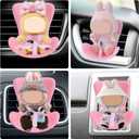 3 x BOXOB Car Seat for Dolls, Pink Plastic Safety Seat Decorative Cute Sofa to Display Doll Toy Ornaments Accessories for Car Interior Air Vents Clip and Desktop Stand Decor