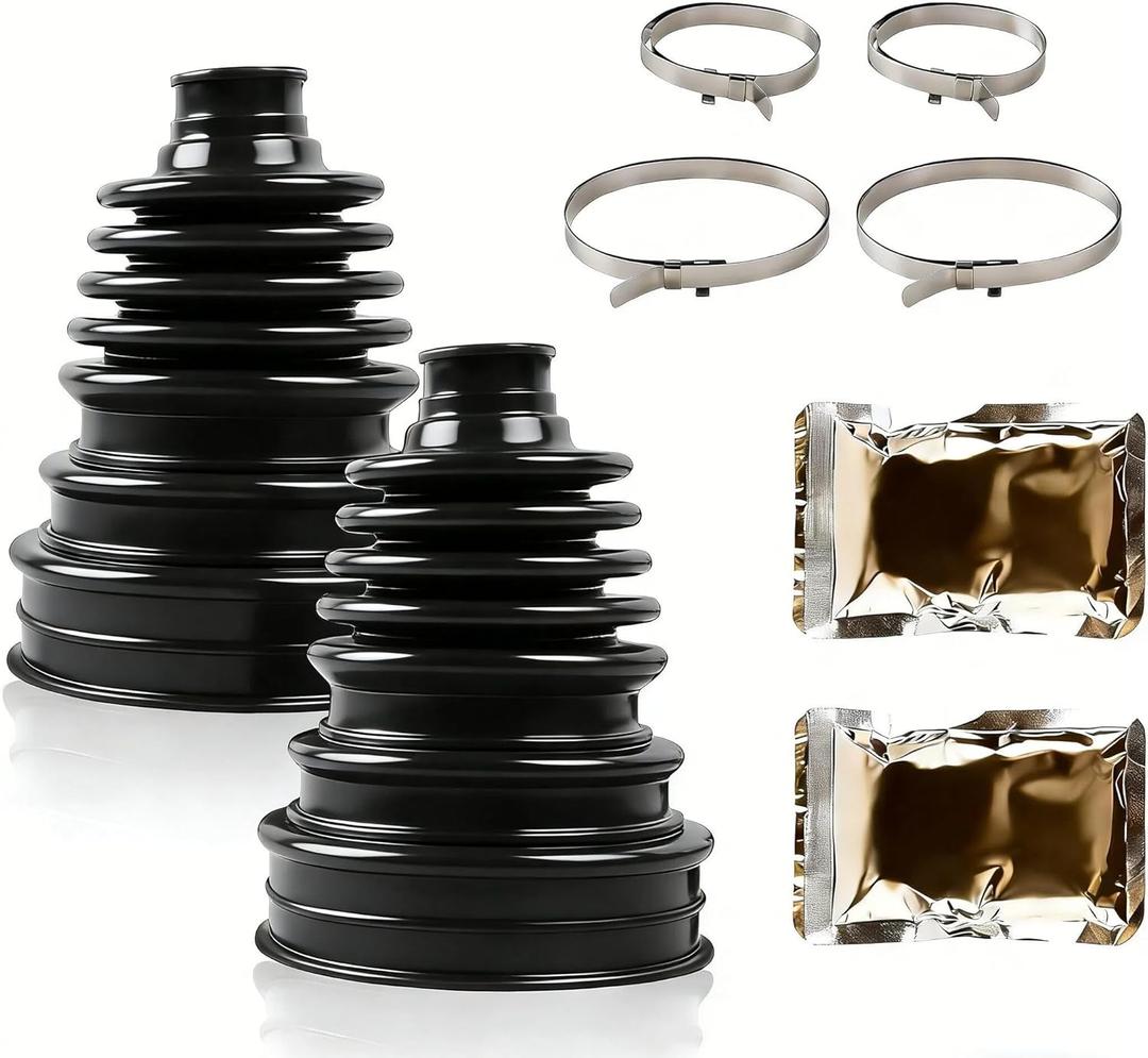 Upgrade CV Axle Boot Kit - 2 Pack | High-Durability Neoprene Rubber with Stainless Steel Clamps | Universal Fit for Long-Lasting Protection