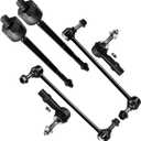SCITOO 6pcs Front Suspension Kit Inner Outer Tie Rod End fit 2010-2012 for Ford Taurus for Ford Flex for Lincoln MKS MKT with Sway Bar Link