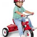 Radio Flyer Red Rider Trike, for Ages 2.5-5, Adjustable Seat, Steel Construction, Quiet Ride Wheels, Covered Storage Bin, Comfort Grip Handlebars, Easy Carry Seat Handle, Tricycle for Toddlers