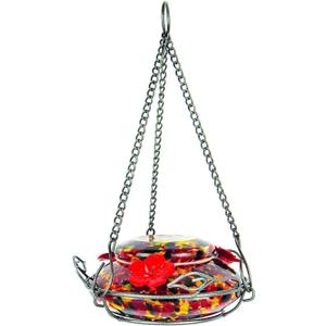 Nature's Way Bird Products GHF5 Hand Blown Garden Top Fill Hummingbird Feeder, 16 oz Capacity, Molten