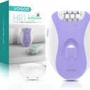 Epilators Hair Removal for Women with 21 Tweezers & LED Light, 2 Speeds Cordless Epilator for Women, Electric Hair Removal Epilators Rechargeable for Arms & Legs HR110 (Purple)