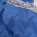 Blue Dress Halloween Costume Set for Girls with Apron, Bow Hair Band and Striped Stockings (1307-8Yeras)