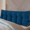 Wenqik Wedge Pillow Queen Triangular Headboard Bed Reading Backrest Back Support Long Pillow with Removable Cover for Dorm Room Supplies Housewarming Gift(Blue)