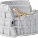 Amphitheater-Shaped Reptile Tank Decor & Hideout, 2-in-1 Washable Basking Platform for Leopard Gecko, Crested Gecko, Corn Snake, Dwarf Hamster, Small Lizard Accessories