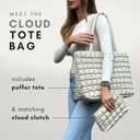 CITRUSY The Cloud Tote Bag Set | Puffer Tote Bag with Insert Pouch | Quilted Tote Bag for Women | Shoulder Puffy Bag