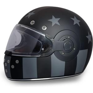 DOT Daytona Retro Full Face Motorcycle Helmet: Vintage Style for Men, Women, & Youth L