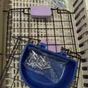 Fiwochic 2 Set Hard Plastic Pet Carrier Breathable Dog Cat, Purple White