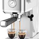 CHULUX Slim 2026 Upgrade Espresso Machine with Milk Frother Steam Wand, 20 Bar Professional Italian Pump Espresso Coffee Machine for Home Cappuccino & Latte Maker, Silver