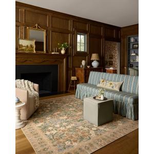 Loloi Rifle Paper Co. Orchard Collection ORH-04 Sand/Multi 8'-3" x 11'-6" Area Rug Machine Washable, Floral, Vintage Inspired, Farmhouse,Printed,Low Pile,Soft,Living Room,Bedroom,Dining,Carpet