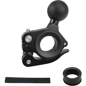 Ball Mount Base 1'' No Tool Installing for 0.5"-1"-1.26" Handlebar Fits for RAM Mount Bike Motorcycle Handlebar Ball Mount Aluminum Alloy Ball Socket Systems Black