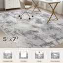 Washable Rug 5x7 Area Rugs for Living Room: Modern Abstract Neutral Soft Carpet for Bedroom Dining Room Under Kitchen Table Home Office Decor - Grey
