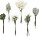 Ling's moment Artificial Greenery Stems Box Set, 98pcs with 6 Kinds of Faux Greenery Picks for DIY Bridal Bouquets Wedding Floral Arrangement Table Centerpieces, Sage Green & White