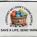 Funny Crochet Gifts Makeup Bag, Gifts for People Who Like Knitters, Knitting Present for Women, I Crochet so I Don't Choke People Cosmetic Bag for Purse