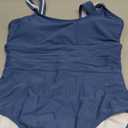 Cromi One Piece Bathing Suit for Women Tummy Control Swimsuit Scoop Neck Square Back Monokini (Medium, 1_navy)