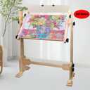 Needlework Table and Adjustable Embroidery Stand, Cross Stitch Hoop Stand, Beech Wood Tapestry Cross Stitch Embroidery Frame Holder(54.5x41.6 cm (21.5" x 16.3")) and(112.5x41.6 cm (44.3" x 16.3"))