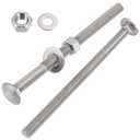 VGBUY 3/8-16 x 8 Carriage Bolts Screws 2 Sets, 304 Stainless Steel 18-8, Round Head Square Neck, Carriage Bolts and Nuts Kit, with Flat Washers