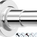 SUNALLY Shower Curtain Rod Adjustable 32-75 Inch, Spring Tension Shower Curtain Rods Stainless Steel Telescoping Curtain Rod for Bathroom or Windows, No Drilling, No Slip, No Rust, Chrome