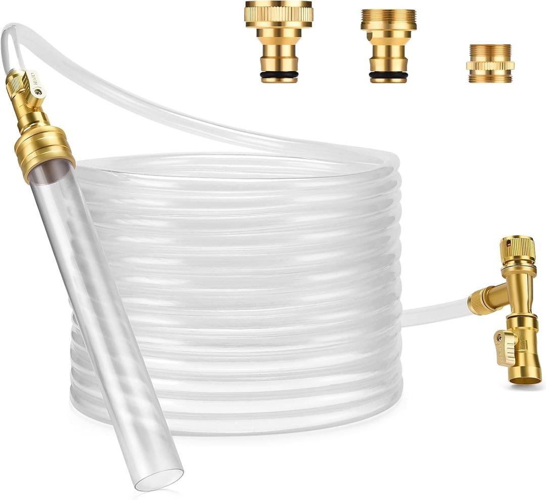 GADFISH Gravel Vacuum for Aquarium Water Changer Fish Tank Cleaning Tools, Siphon Universal Quick Pump Aquarium Water Changing (30ft)