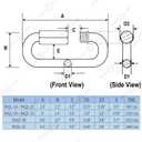 SHONAN Heavy Duty Marine Chain Quick Links, Stainless Steel Chain Connectors, Corrosion Resistant Locking Carabiners (4.1 Inch, 1 Pack(Marine Grade))
