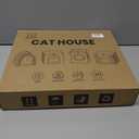 Apasiri Cat House Scratch-Resistant: Indoor Warm Enclosed Felt Bed Cave with Hanging Ball Toy, No-Tool Assembly Hideaway for Anxious Cats & Kittens, 13.4x13.4x9.85 Inch Interior (Beige1)