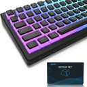 Womier Pudding Keycaps, PBT Shine Through Keycaps 165 Keys Set Custom Key Caps Set OEM Profile, Universal Compatiability for 100%, 75%, 65%, 60% Keyboard-Black