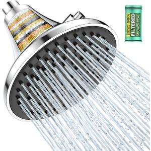 Homlord High Pressure Filtered Shower Head, One-Button Filter Replacement, Designed for Hard Water, Removes Chlorine & Impurities, Say Goodbye to Dry Skin & Frizzy Hair, 1-Minute Installation