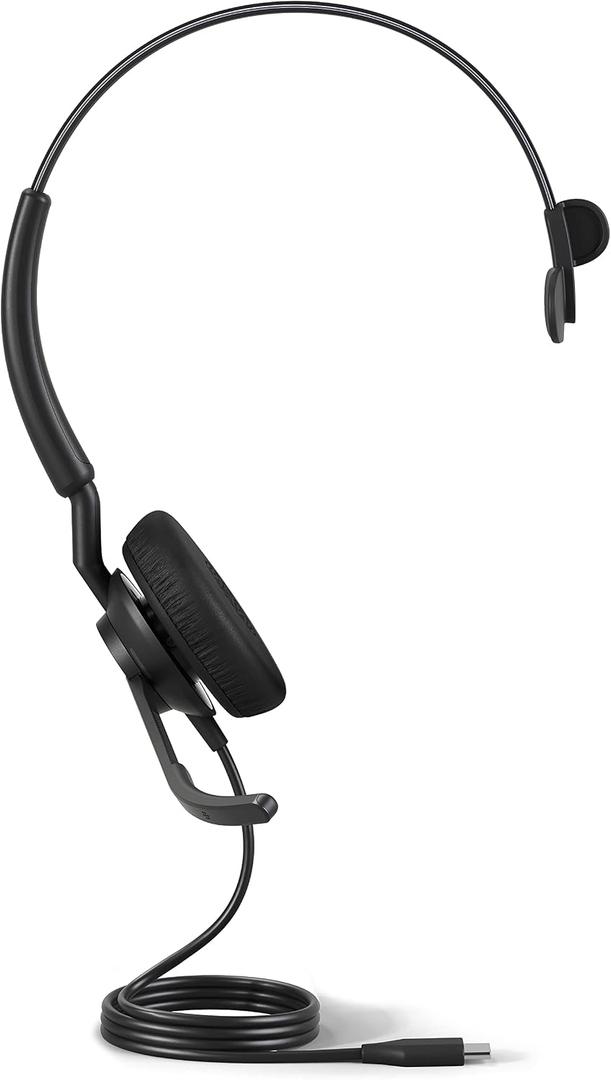 Jabra Engage 50 II Wired Mono Headset - Noise-Cancelling 3-Mic Technology and USB-A Cable, Ultra-Lightweight - Works with All Leading Unified Communications Platforms Such as Zoom & Unify - Black