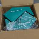 Maxcheck 2 Pcs Rabbit Feeder for Cages Small Animal Food Dispenser with Lid Metal Chicken Grit Oyster Shell Feeders Outside(4.7 Inches,Solid Bottom,Green)