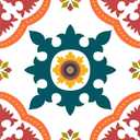 Spanish Portuguese Azulejo Style Peel and Stick Backsplash Tile Stickers Set of 16 pcs(3.9_10)