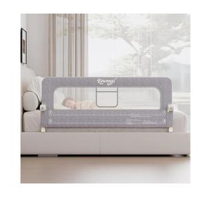 Kincongi Bed Rail for Toddlers, 59 Inch Swing Down Toddler Bed Rails with Wider UShape Base, Breathable Baby Bed Rail Guard for King, Queen, Full, Twin Bed Rail for Baby