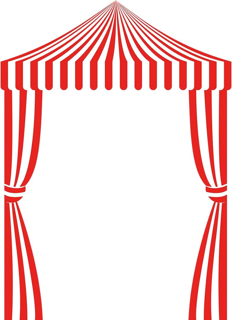 3 Pcs Carnival Party Decorations Circus Tent Awning Halloween Red White Banner Concession Stand(Striped Style)